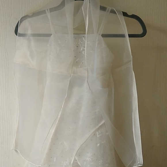 Flower Girl White Formal Dress WEDDING Size 4 - Picture 6 of 8